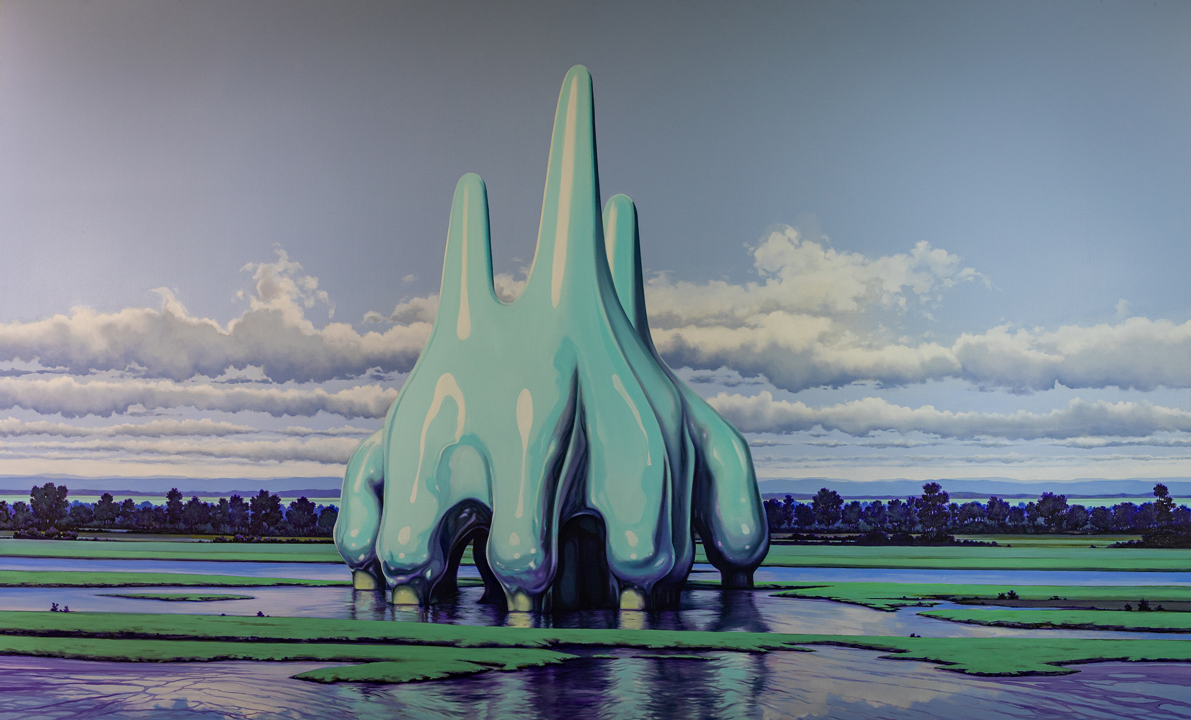 “CARUS'S LIES ARE EXPOSED” OIL ON CANVAS 140×230 CM 2024